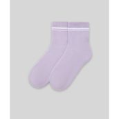 Monsieur CUH105-001 Mor Chaussette Çizgili Unicolor Half Havlu 2'li Kadın Çorap