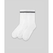 Monsieur CUN101-001 Beyaz Chaussette Çizgili Unicolor Havlu 3'lü Erkek Çorap