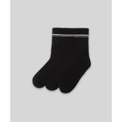 Monsieur CUN105-001 Siyah Chaussette Çizgili Unicolor Havlu 3'lü Kadın Çorap