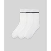 Monsieur CUN107-001 Beyaz Chaussette Çizgili Unicolor Havlu 3'lü Kadın Çorap