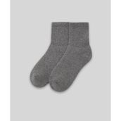 Monsieur UHH103-001 Gri Chaussette Unicolor Half Havlu 2'li Kadın Çorap