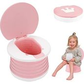 Mooie Baby's Mooiebaby's Katlanabilir Çocuk Tuvaleti, Çok Fonksiyonlu Alıştırma Tuvaleti, Carry Potty , Taşınabilir Lazımlık(Pembe)