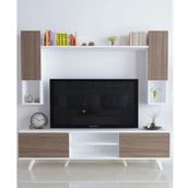 Moonlife Beyaz Ceviz İstanbul Dolaplı Kapaklı Tv Ünitesi