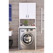 Moonlife Beyaz Üst Dolaplı Çok Amaçlı Çamaşır Makinesi Dolabı