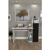 Moonlife Diamond Dolapli Siyah Çalışma Masası