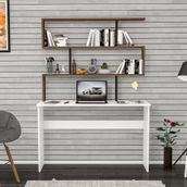 Moonlife MNLFCM004 Siyah Kaya Kitaplıklı Çalışma Masası