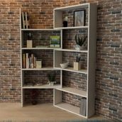 Moonlife Office Beyaz Dekoratif Kitaplık
