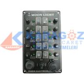 MOONLIGHT ÇAKMAKLIKLI, IRGAT VE KORNA BUTONLU 10'LU SWITCH PANEL