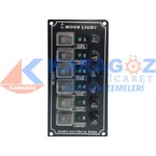 MOONLIGHT DİKEY 6'LI SWITCH PANEL SİGORTALI