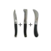 moonlight outdoor Düz Aşı Bıçağı Bağ Bıçağı 3'Lü Set Paslanmaz Ceviz Aşı Çakısı 21cm Plastik Saplı Takkalı 40012