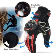 MOONRIDER Motosiklet Eldiveni Motorcu Eldiveni Korumalı Dokunmatik Özellik Unisex Motorsiklet Eldiveni NX-2 - Kırmızı - 2XL