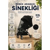 Mor Bebe Bebek Arabası ve Oto Sinekliği ve Cibinliği ( Tüm Arabalara Uyumludur XL Model ) - Siyah