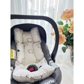 More And Mori Bebek %100 Pamuk Poplin Puset Minderi_ Koyun Desenli - Beyaz