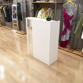Morepp Star 110 cm Karşılama Bankosu Kasa Resepsiyon Masası Ofis Masası Beyaz-Gümüş - Beyaz - Altın