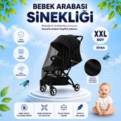 Morpheus Home Siyah Bebek Arabası Sinekliği Bebek Cibinlik Tüm Bebek Arabası & Puset Modellerine Uygun, Lastikli XXL Boy Cibinlik