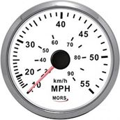 Mors 55 Mph Beyaz Gps Antenli 12-24V 100 mm Beyaz Sürat Göstergesi