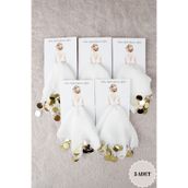 Mortex Beyaz Gold Şifon Kartlı 5 Adet Hediyelik Halay Mendili, Düğün Kına Sünnet Nişan Nedime Bride Gelin