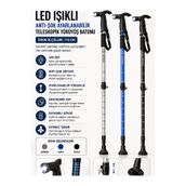 moryconcept Led Işıklı Anti-Şok Ayarlanabilir Teleskopik Yürüyüş Batonu 110 Cm Ergonomik Tutma Saplı