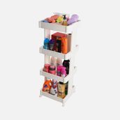 Motek 107x40x37 cm Beyaz 4 Katlı Raf