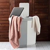 Motek Duo Laundry Gri-Beyaz 80 lt Çamaşır Sepeti