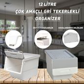 Motek Tekli 12 lt Gri Beyaz Organizer