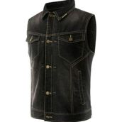 Motoanl Motosiklet Kot Yelek Dayanıklı Jeans Kot Kumaş 3D Sırt Koruma Chopper Motor Yelek