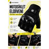 Motobros MW130S SİYAH Parmaksız Motosiklet Eldiveni Yazlık Yarım Motorcu Eldiveni Kaydırmaz Tutuculu CE EN-13594 Sertifikalı