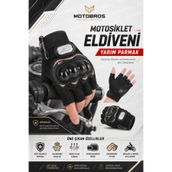 Motobros Parmaksız Motosiklet Eldiveni Yazlık Yarım Motorcu Eldiveni Avuç İçi Kaydırmaz Korumalı PR120S