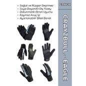MOTOKIT Crayzbull Eagle Gri Kışlık Erkek Motosiklet Eldiveni + BUFF HEDİYELİ