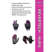 MOTOKIT Revertech Aura Pembe - Dokunmatik Ekran Uyumlu Kadın Motosiklet Eldiveni + BUFF HEDİYELİ