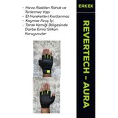 Motokit Revertech Aura Siyah - Neon / Yarım Parmak - Kaymaz Avuç Içi Özellikli Motosiklet Eldiveni (Erkek) - 2XL - Siyah - Neon Yeşil