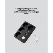 Motto Ticaret 3 USB Çıkışlı 4’lü Akıllı Priz 2500W 2 Metre Kablo - Renkli