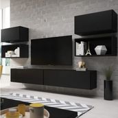Mozide Black Angle Siyah Tv Ünitesi