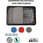 MR MİLREY Dezenfektan Hazneli Kıvırcık Kapı Önü Paspası – Kaymaz Tasarım – Temizlik ve Hijyenik - Gri - 45 x 70 cm
