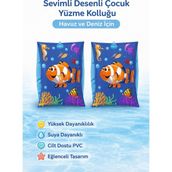 Mubx Çocuk Yüzme Kolluğu 25X15CM Nemo Balık Desenli Şişme Kolluk - Mavi