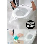 Mucit Home Hijyenik Tek Kullanımlık Klozet Kapağı Poşeti Şeffaf Kapak Örtüsü Pratik Seyehat Restaurant
