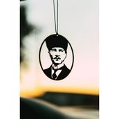 Mufamet Atatürk Tasarımlı Araba Dikiz Aynası Süsü - Paslanmaz Çelik, Tüm Araçlarla Uyumlu, Mat Siyah Elektrostatik Boya ile Şık Tasarım