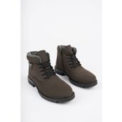 Muggo Canyon Kahverengi Süet Bağcıklı Fermuarlı İçi Kürklü Kışlık Erkek Bot