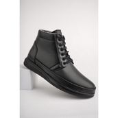 Muggo Dewey Siyah Garantili Fermuarlı Bağcıklı Kürklü Soğuk Geçirmez Erkek Bot