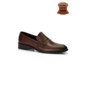 Muggo H040 Kahverengi Hakiki Deri Klasik Erkek Ayakkabı