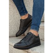 Muggo Pedri Siyah Ortopedik Erkek Günlük Klasik Casual Ayakkabı