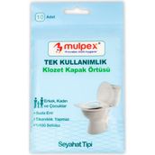 Mulpex Tek Kullanımlık Suda Çözünür Klozet Kapak Örtüsü - 10 Lu Paket | Hijyenik ve Pratik Seyahat Aksesuarı - Beyaz