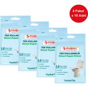 Mulpex Tek Kullanımlık Suda Çözünür Klozet Kapak Örtüsü - 4 x 10 Lu Paket | Hijyenik ve Pratik Seyahat Aksesuarı - Beyaz