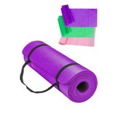 MultiFlexPro 15 Mm Taşıma Askılı Pilates Minderi 1.5 Cm Pilates Minderi Mati + 3 Lü Direnç Pilates Bandı Lastiği FJ9
