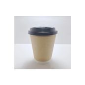 Multipak Double Wall Karton Kağıt Bardak Kraft Siyah 8 Oz 240ML Siyah Kapaklı 40 Adet