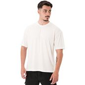 MuscleCloth Basic Kırık Beyaz Oversize Erkek T-Shirt