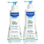 Mustela 500 ml Yenidoğan Saç ve Vücut Şampuanı + 300 ml Hydra Bebek Vücut Losyonu