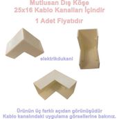 Mutlusan 25X16 Kablo Kanalı Dış Köşe Plastik Beyaz