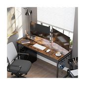 MWX Teknoloji Çalışma, Bilgisayar, Ofis Masası, 8 Kancalı, 140 x 60 x 75 Cm, Çalışma Odası, Ev Ofisi, Ofis, Metal, Endüstriyel Tasarım, Kahverengi/siyah LWD59X - Abanoz - Option-1