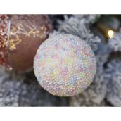 My Balli Store Pastel Renkli Köpük Boncuklu Noel Ağacı Süsü, El Yapımı Dekoratif Yılbaşı Topları, 3'lü Set 8 cm